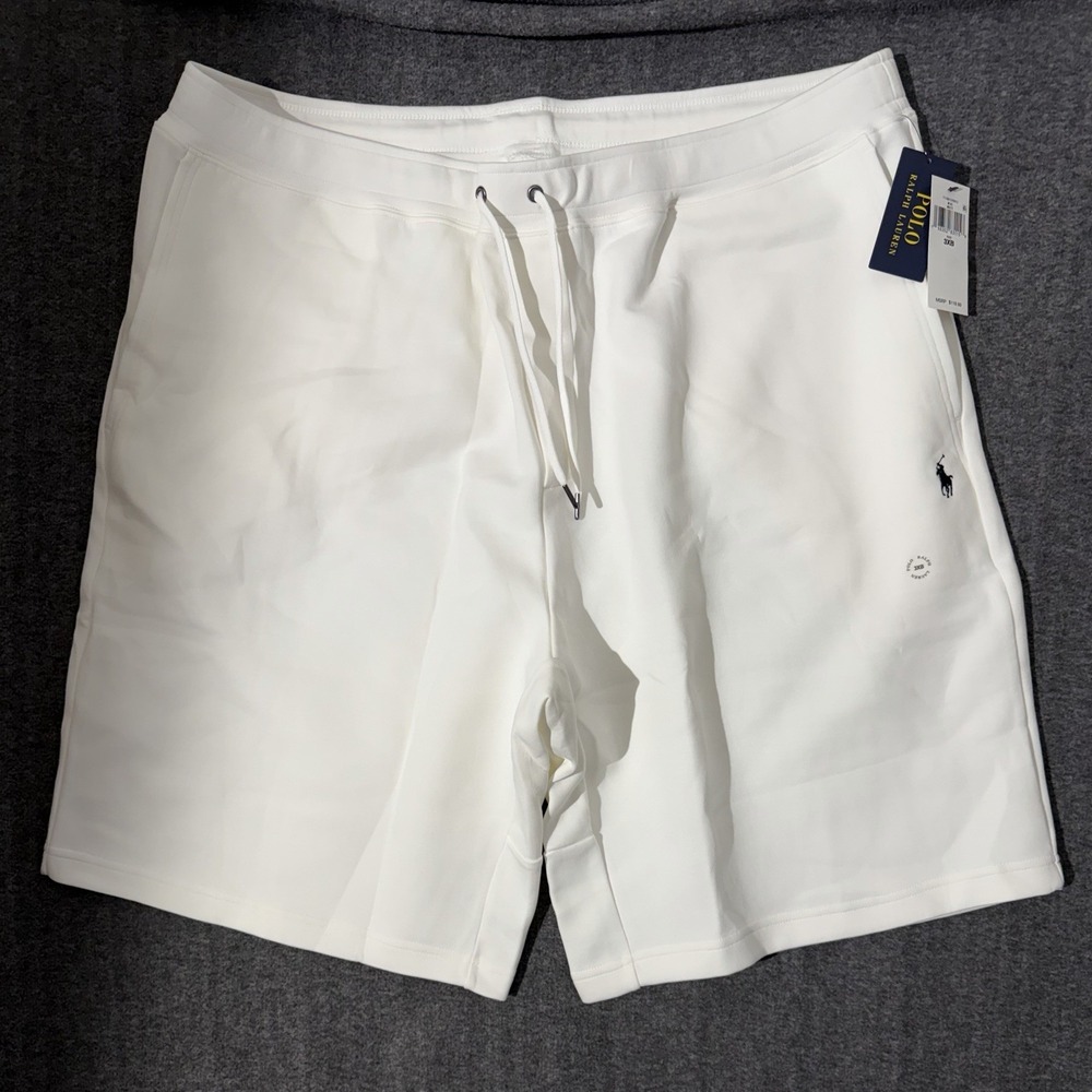 Polo Ralph Lauren Men's Big & Tall Double-Knit Shorts in White, 3XB Pony NWT